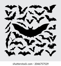 Bat Silhouette. A set of bat silhouettes