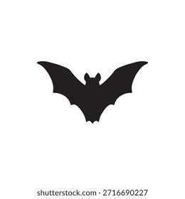Silueta del murciélago con las alas extendidas, Ilustración vectorial oscura de Halloween