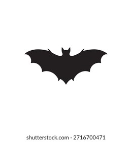 Silueta del murciélago con las alas extendidas, Ilustración vectorial oscura de Halloween