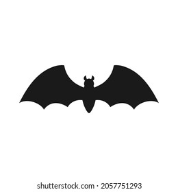 Bat silhouette. Traditional Halloween symbol. Icon logo design. Isolated vector illustration