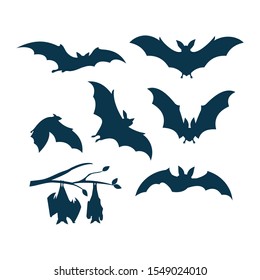 bat silhouette of various movement vector template