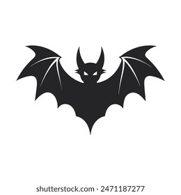 A Bat silhouette Vector Art Illustration, Digital Art, and Animal Character Design.