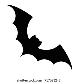 Bat silhouette vector black icon. Isolated on a white background. Illustration for decoration of congratulatory products for Halloween.