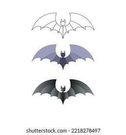  Bat silhouette vector design isolated on white background