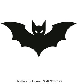 Bat Silhouette Vector | Horror Bat Logo for Halloween, Gothic Fantasy, Vampire Artwork