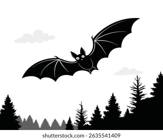 A bat silhouette vector illustration.