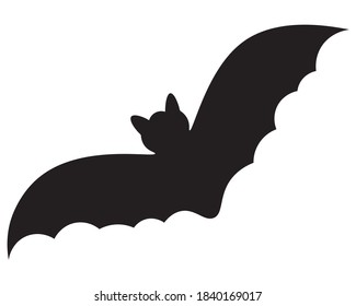 Bat. Silhouette. Ilustración vectorial. Fondo blanco aislado. Estilo plano. Símbolo de Halloween. Animal de vampiros. Un mamífero que chupa sangre. Día de Todos los Santos. Portadora de infecciones peligrosas. 
