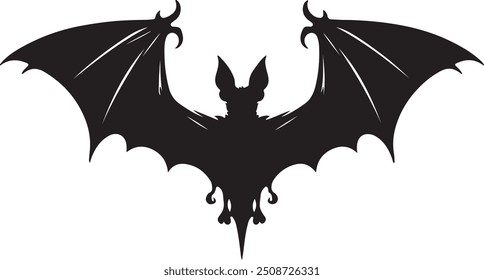 A bat silhouette vector illustration on white background