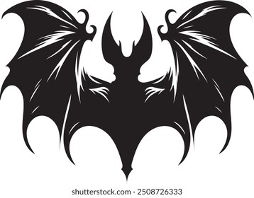 A bat silhouette vector illustration on white background