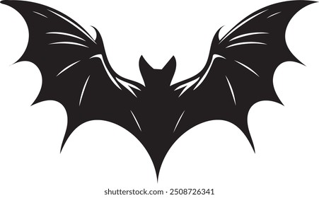 A bat silhouette vector illustration on white background