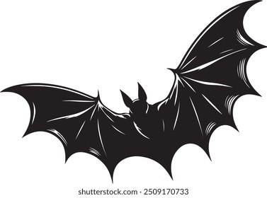 A bat silhouette vector illustration on white background