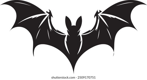 A bat silhouette vector illustration on white background