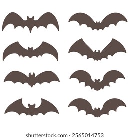 bat silhouette vector. bat illustrations set