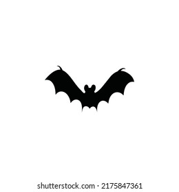Fledermaus-Silhouette-Vektorgrafik auf weißem Hintergrund.
