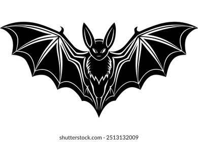 a bat silhouette vector on white backgrount