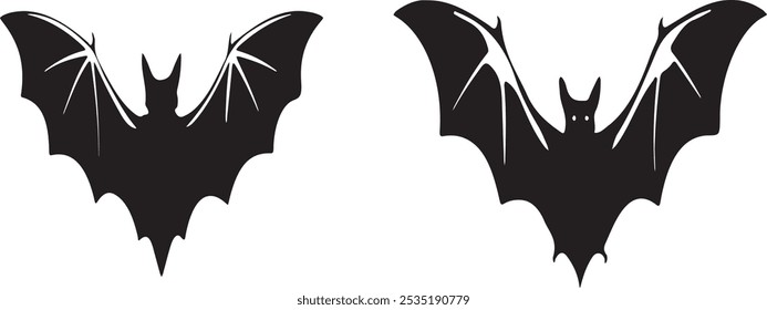 Bat silhouette vector style with white background 