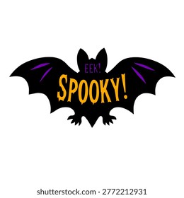 A bat silhouette with the words 
