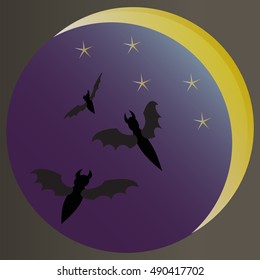 bat silhouettes - Halloween vector illustration