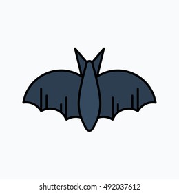 bat silhouettes - Halloween vector illustration. Icon