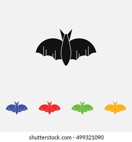 bat silhouettes - Halloween vector illustration. Icon
