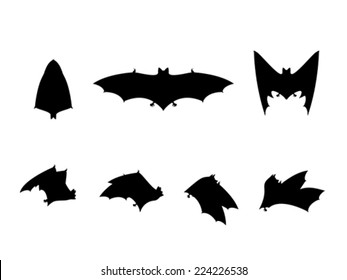 Bat silhouettes set in black and white