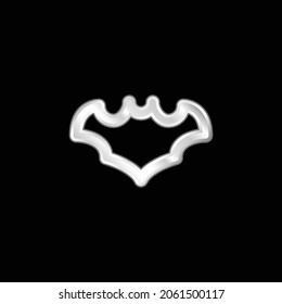 Bat silver plated metallic icon