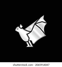 Bat silver plated metallic icon
