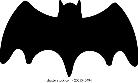 Bat simple icon. Bat silhouette isolated on white background. Vector file