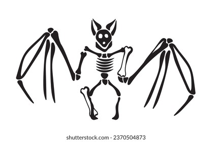 Bat skeleton, Bat bones. Modern, Creative, fantasy vector flat design image illustration 