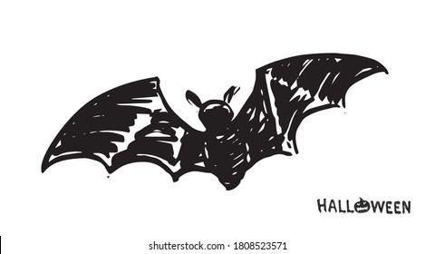 Bat sketch. Hand drawn illustration. 