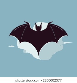 Bat in the sky illustration