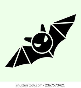 Bat solid icon. Flying Halloween scary night animal glyph style pictogram on white background. Halloween black bat monster silhouette for mobile concept and web design. Vector graphics