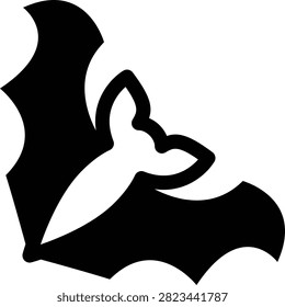 Bat Solid Icon, Flying Mammal Animal Wildlife Night