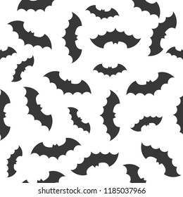 bat, Spooky Halloween seamless pattern, flat design with clipping mask