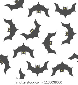 bat, Spooky Halloween seamless pattern, flat design with clipping mask