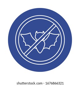 bat with symbol of prohibition vector illustration design