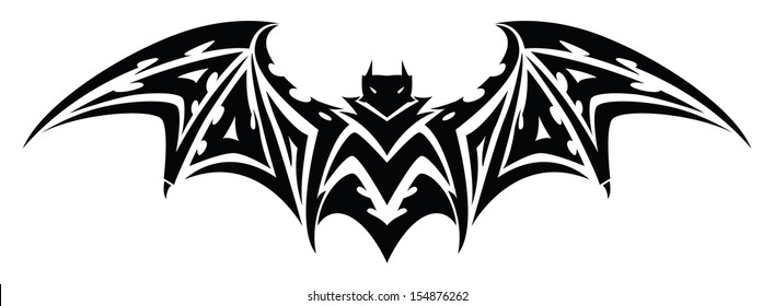 Bat tattoo design, vintage engraved illustration.