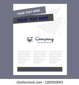 Bat Title Page Design for Company profile ,annual report, presentations, leaflet, Brochure Vector Background