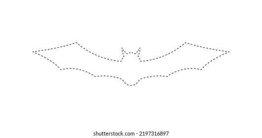 Bat tracing worksheet for kids