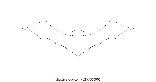 Bat tracing worksheet for kids