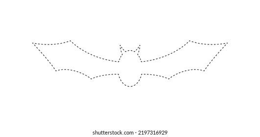 Bat tracing worksheet for kids