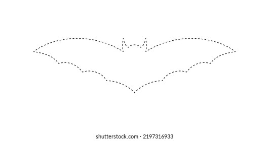 Bat tracing worksheet for kids