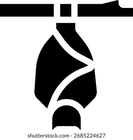 Estilo de glifo de diseño negro colgante de murciélago