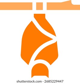 Murciélago colgando al revés de color naranja diseño sólido estilo