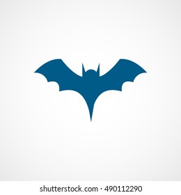 Bat Vampire Halloween Concept Blue Flat Icon On White Background