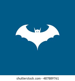 Bat Vampire Halloween Concept Flat Icon On Blue Background