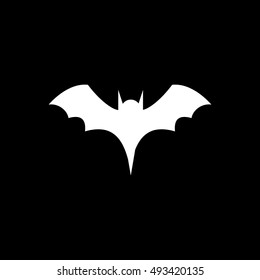 Bat Vampire Halloween Concept Flat Icon On Black Background