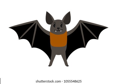 Bat. Vampire bat vector illustration scary halloween flying icon isolated on white background