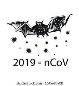 Bat vector Disease carrier coronavirus outbreak or 2019 ncov with coronavirus cell