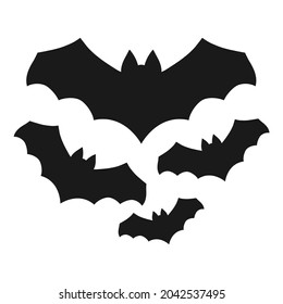 Bat. Vector flat illustration. Silhouette of a bat.
